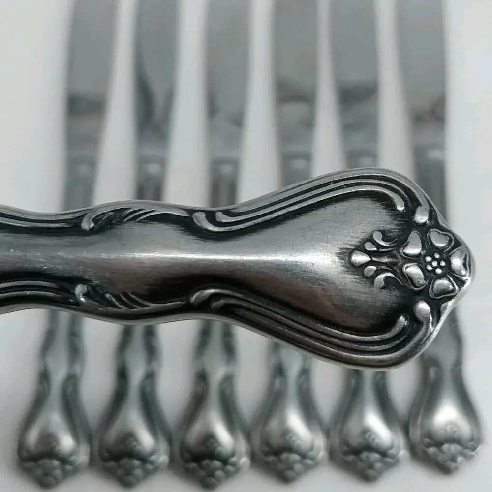 7X BK Vtg Noritake 18-8 Stainless Japan Sylvia Flatware Butter Knives Silverware